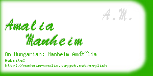 amalia manheim business card